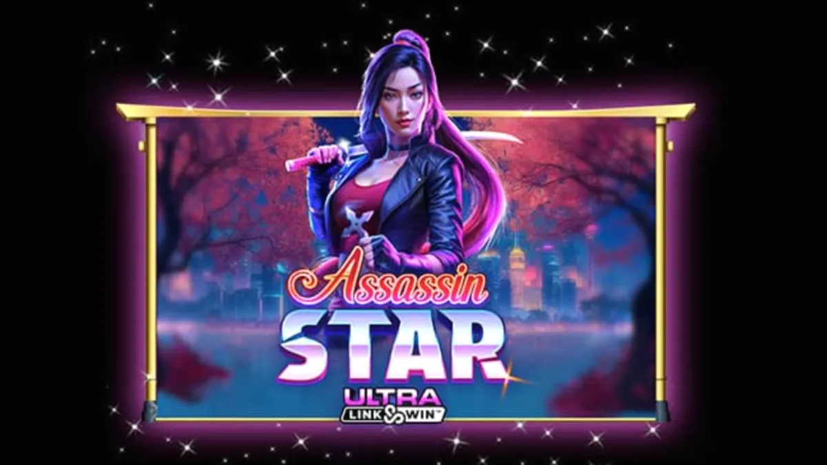 Interface do jogo Assassin Star com tema neon e elementos de assassino