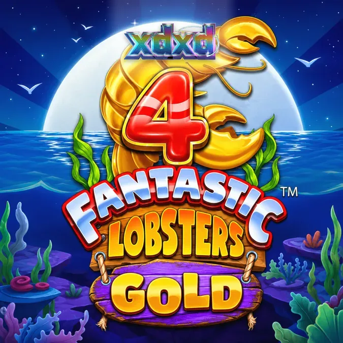 Interface do jogo 4 Fantastic Lobsters Gold com tema oceânico