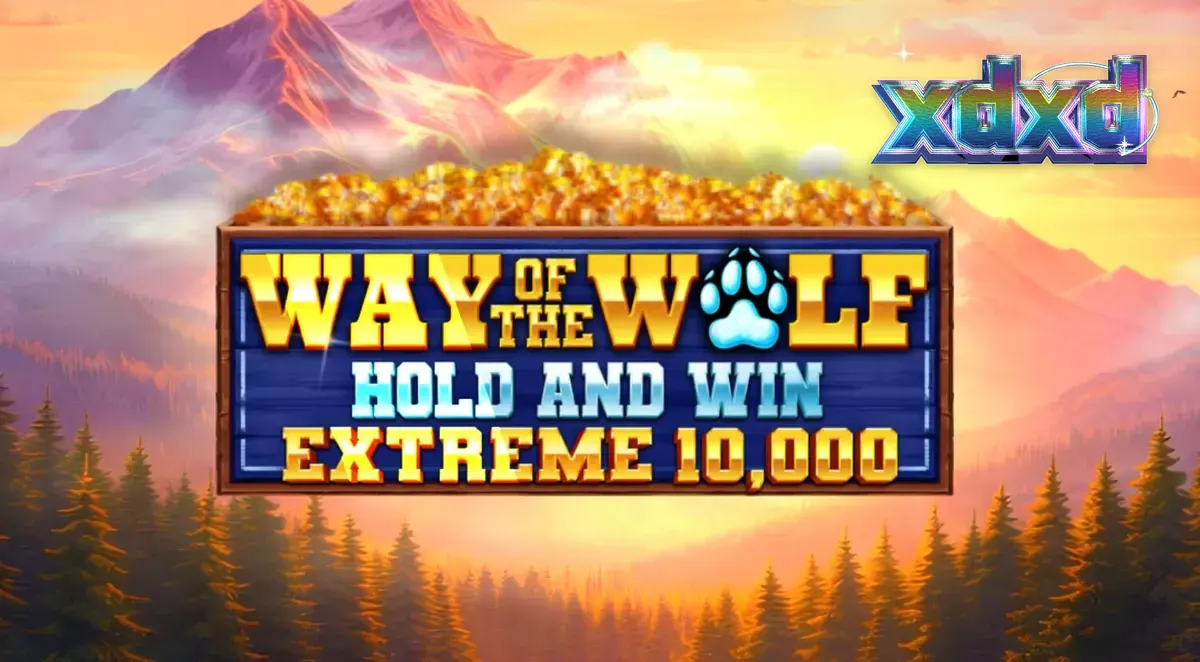 Cena noturna de lobos em uma floresta sombria no slot Way of the Wolf Hold and Win Extreme 10,000