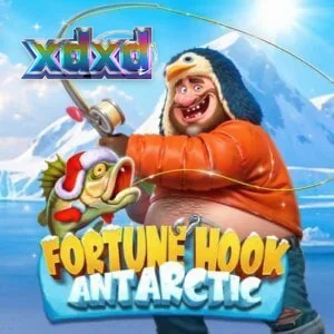 Cenário gelado e pinguins em Fortune Hook Antarctic
